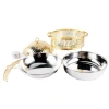 Round stainless steel hanging lid dining stove, hotel commercial food insulation container with bracket buffet stove Specification image